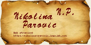 Nikolina Parović vizit kartica